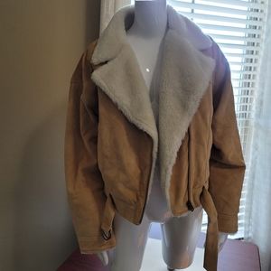 NWT Levis soft suede & warm sherpa aviator cocoon bomber trucker jacket in Large